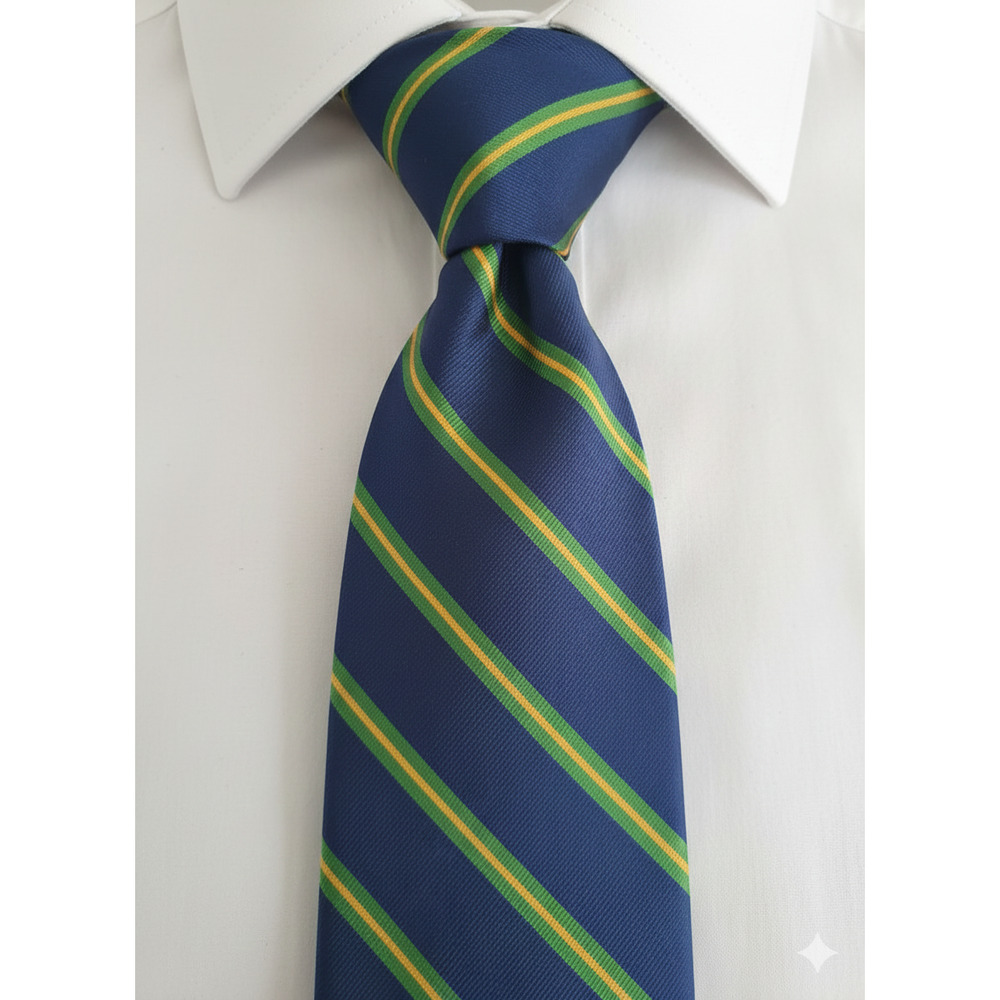 Abercrombie & Fitch blue green striped silk tie - 59.5"
